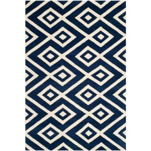 Safavieh Tapis Laine Bleu Marine/Neutre 150 X 245