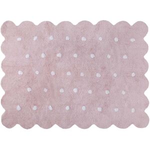 Tapis coton forme biscuit rose 120x160