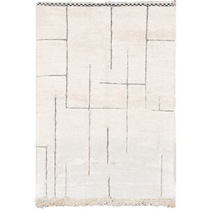 AFK Living Tapis berbère original marocain laine noir blanc Elbadi 160x230 Beige 230x2x160cm