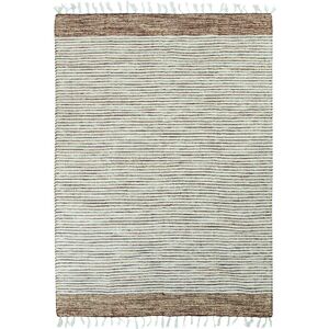 The Deco Factory Tapis 100% coton bandes sable-blanc 120x170