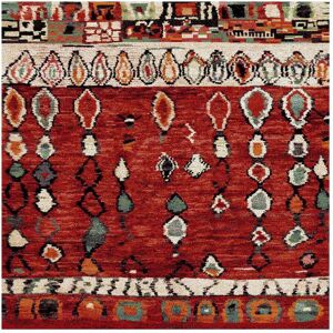 Un amour de tapis Tapis berbere style 140x140 rouge OEKO-TEX®