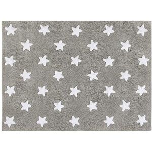 Tapis coton gris motif étoile 120x160