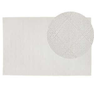 Beliani Tapis en tissu blanc 200x140cm Blanc 200x1x140cm
