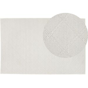 Beliani Tapis en tissu blanc 200x140cm