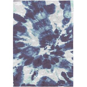 Rodier Tapis decoratif en coton impression digital tie dye bleu 120x170 cm Bleu 170x170x120cm