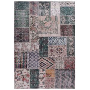 Gino Falcone Tapis vintage tissé plat patchwork - multicolore 160x230 cm Multicolore 230x1x160cm