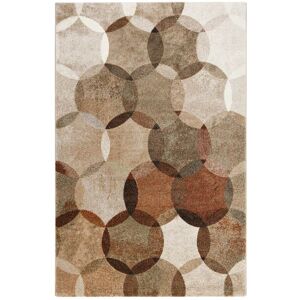 Esprit Tapis contemporain motifs cercles bruns 160x225