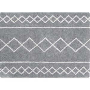 Lorena Canals Tapis coton lavable naturel gris 120x160cm - Publicité