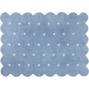 Tapis lavable bord biscuit en coton blue ciel 120x160