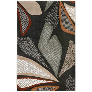 Esprit Tapis design motif vegetal fond anthracite 200x290