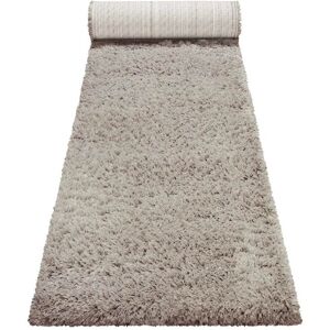 Esprit Tapis de couloir uni beige taupe 100% de matiere recyclee 80x300