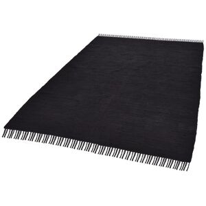 THEKO Tapis réversible en coton - tissé à la main - Noir 120x180 Noir 180x1x120cm