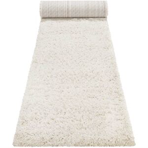 Esprit Tapis de couloir uni blanc beige 100% de matiere recyclee 80x400