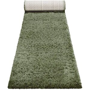 Esprit Tapis de couloir uni vert olive 100% de matiere recyclee 80x230