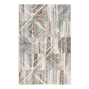 Esprit Tapis design original tons de gris et brique 200x290