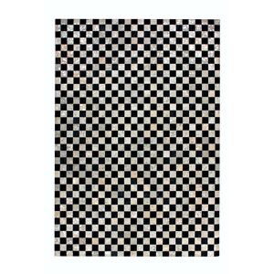 Novatrend Tapis de salon en cuir véritable noir 200x290 cm Noir 200x0x290cm