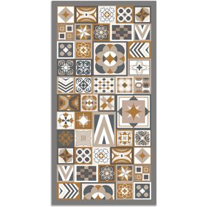 Home and Living Tapis vinyle style carreaux ciments orange 80x250cm Orange 250x0x80cm