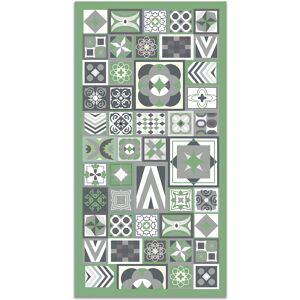 Home and Living Tapis vinyle style carreaux ciments vert 80x250cm Vert 250x0x80cm