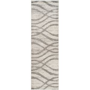 Safavieh Tapis de salon interieur en crème & gris, 76 x 244 cm