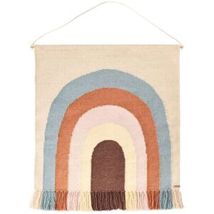 Tapis mural multicolore en laine et en coton 124x100cm Rose 100x124cm