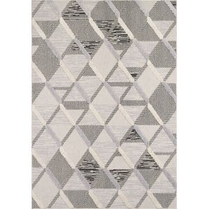 Nazar Tapis salon de style moderne motif relief gris et anthracite - 160x230