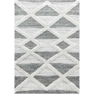 STUDIO DECO Tapis boheme a relief blanc et gris 120x170cm