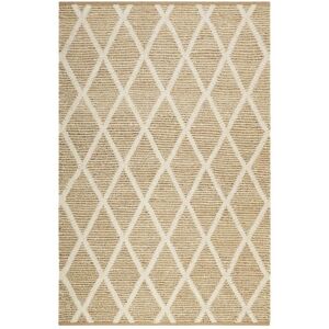 Green Loop Tapis plat tisse main jute et laine vierge motif losange 160x230