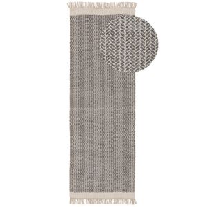 Benuta Tapis de couloir en laine gris 80x250