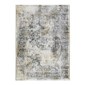 The Deco Factory Tapis graphique effet use gris or 120x170