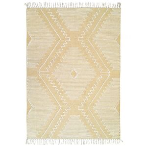 The Deco Factory Tapis en coton avec motifs zig zag en laine epaisse naturel 160x230