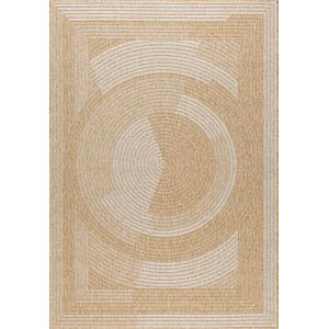 Nazar Tapis intérieur et extérieur effet jute motif abstrait blanc 120x170 Blanc 170x1x120cm