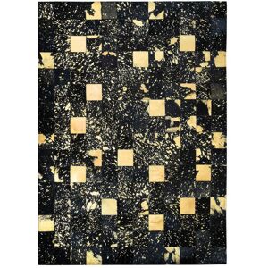 The Deco Factory Tapis recyclé cuir éclats or noir 120x170 Noir 170x120x120cm