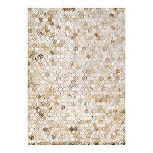 The Deco Factory Tapis recycle cuir motifs hexagone argent 160x230