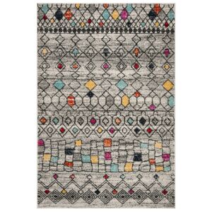 Safavieh Tapis de salon interieur en gris clair & fuchsia, 183 x 274 cm Gris 275x1x185cm