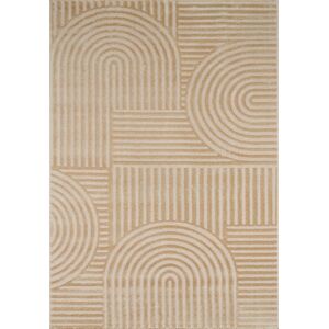 Nazar Tapis motif arc relief beige - 160x230 - Publicité