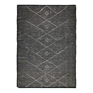 The Deco Factory Tapis en jonc de mer motif tribal noir 160x230