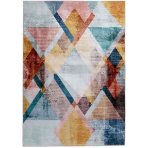 Gino Falcone Tapis imprime doux et plat multicolore 90x160 cm