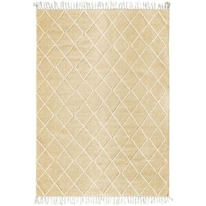 The Deco Factory Tapis coton motif croisillons en laine épaisse naturel 120x170 Beige 170x120x120cm