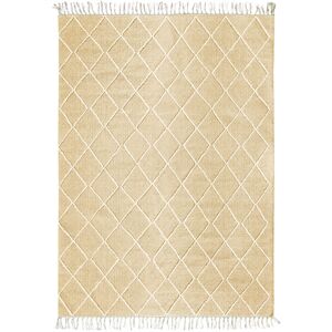 The Deco Factory Tapis coton motif croisillons en laine epaisse naturel 190x290