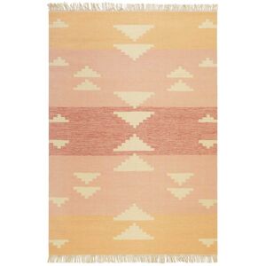 Green Loop Tapis tisse main tons de rose a rayures avec leger motif 160x230