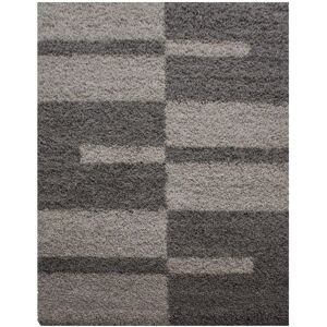 STUDIO DECO Tapis shaggy a motifs traits marron 240x340cm