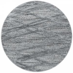 STUDIO DECO Tapis boheme rond a relief gris 200x200cm