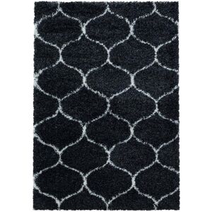 STUDIO DECO Tapis a poils longs et motifs alhambra noir 240x340cm