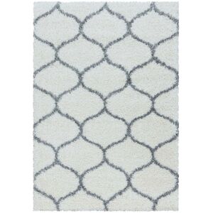 STUDIO DECO Tapis a poils longs et motifs alhambra blanc 160x230cm