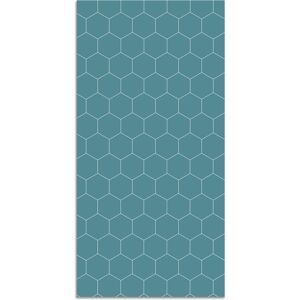 Home and Living Tapis vinyle mosaïque hexagones bleus 140x200cm