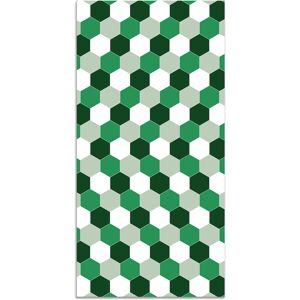 Home and Living Tapis vinyle mosaïque hexagones de ton vert 80x300cm