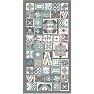 Home and Living Tapis vinyle style carreaux ciments bleu 120x170cm