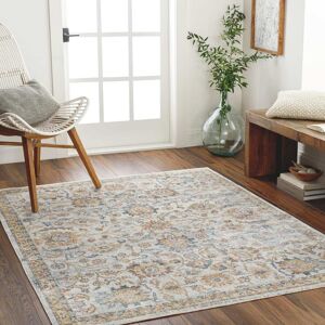 Surya Tapis Vintage Lavable en Machine Gris/Jaune 160x213