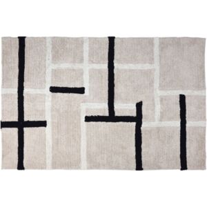 Wadiga Tapis coton design stripes - 120x180cm Beige 180x0x120cm