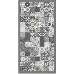 Home and Living Tapis vinyle carreaux ciments cuisine gris 120x160cm